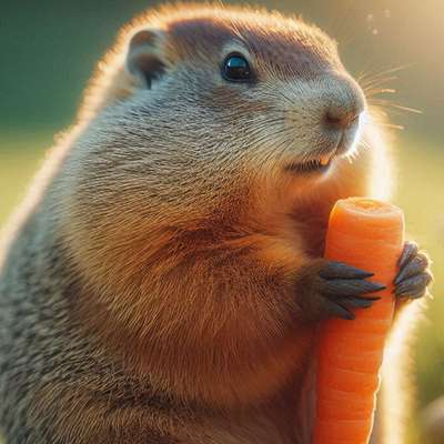Groundhog eating
